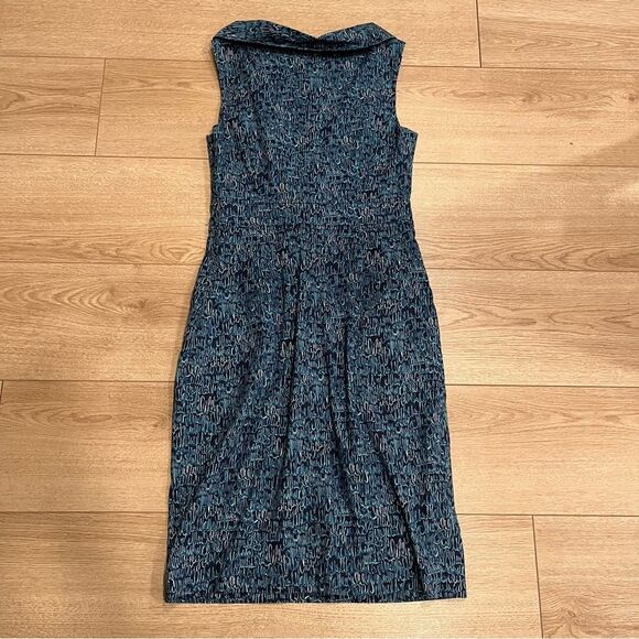 Lilly Pulitzer Blue Signature Sleeveless Cowl Neck Retro Jackie O Dress Size 2 - Picture 5 of 7